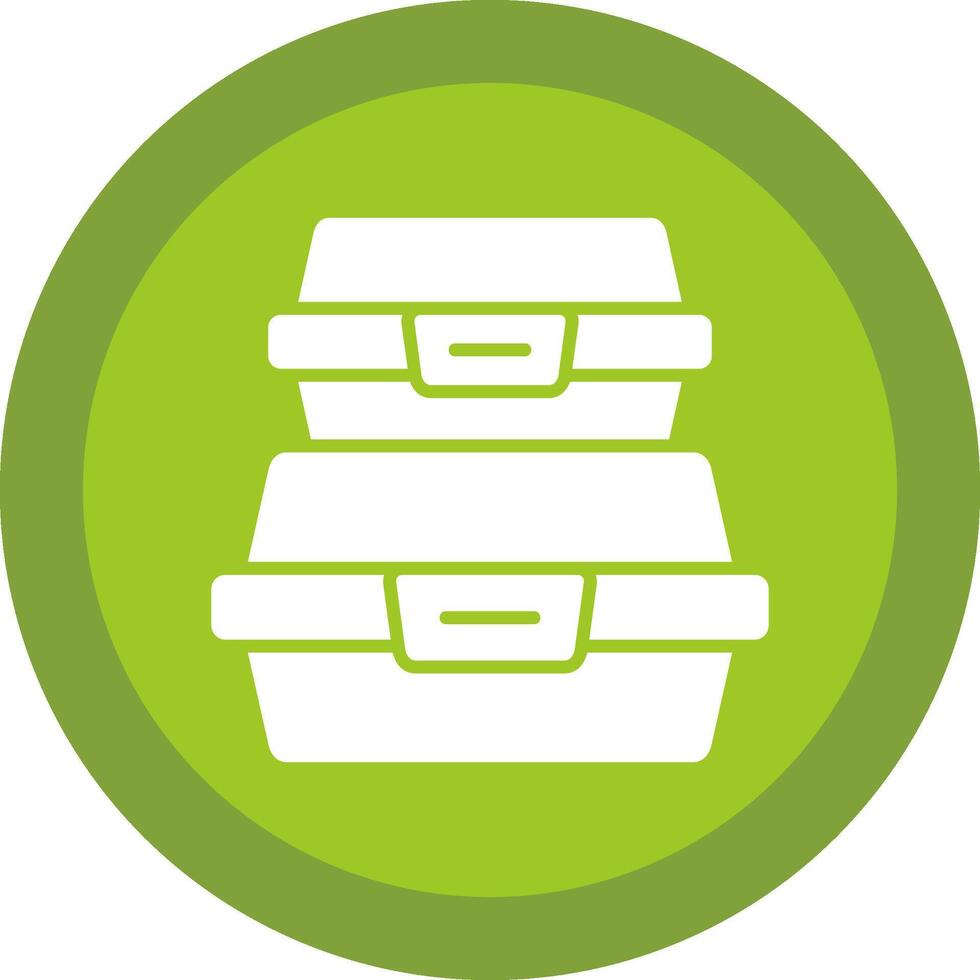 Food Container Line Shadow Circle Icon Design vector