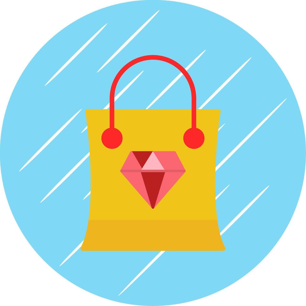 Shopping Bag Flat Circle Icon Design vector