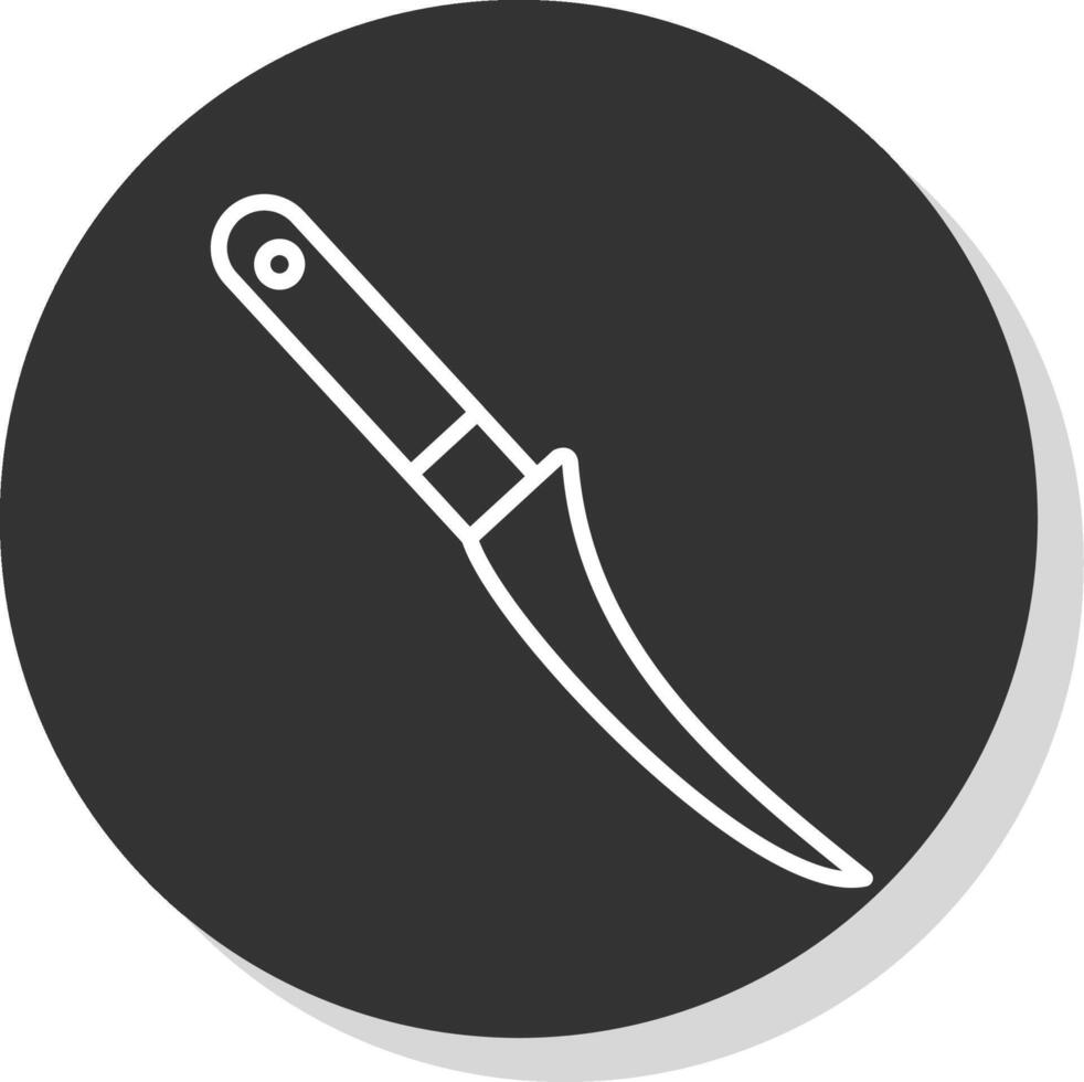 deshuesado cuchillo línea sombra circulo icono diseño vector