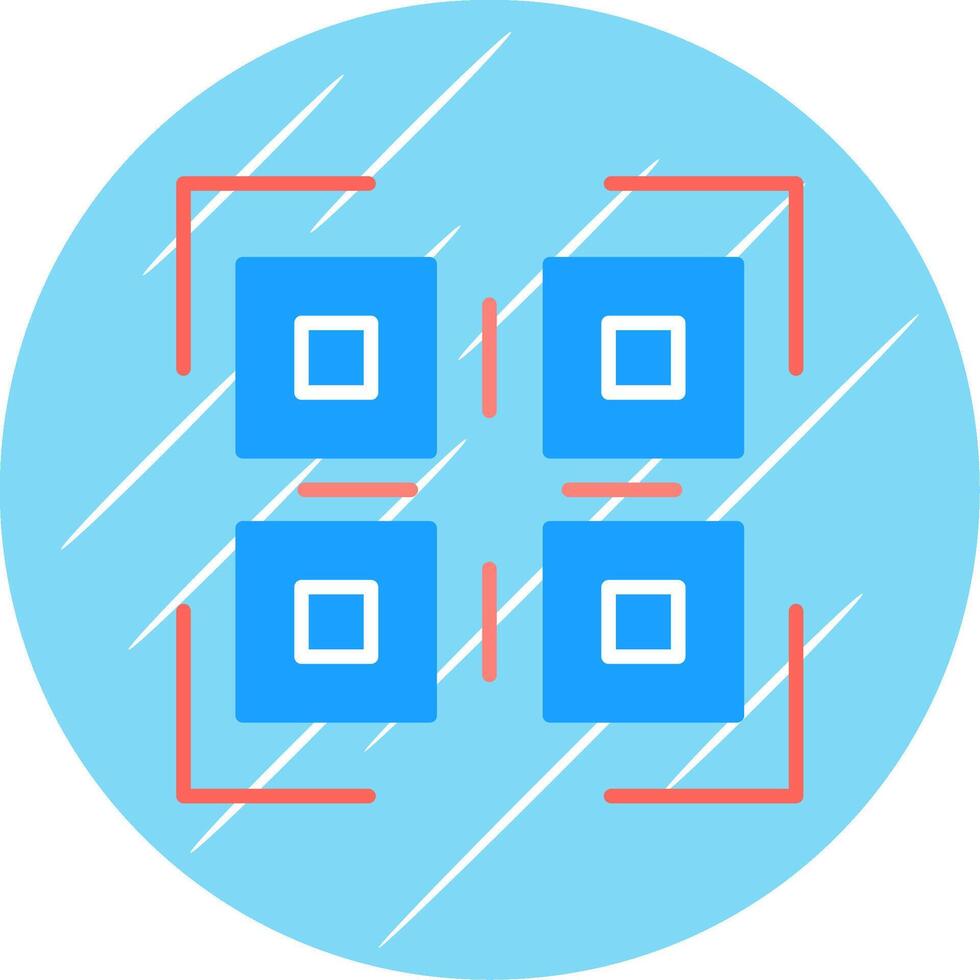 Qr Code Flat Circle Icon Design vector