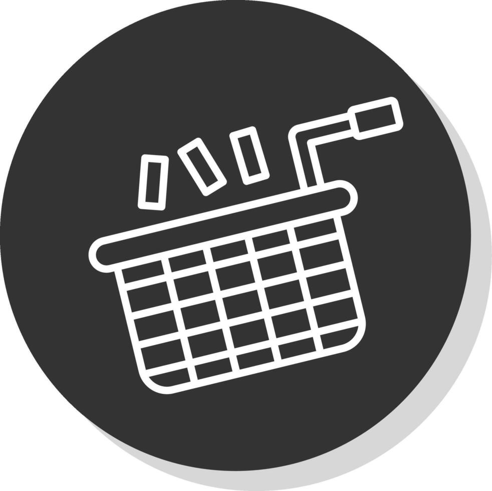 Deep Fryer Line Shadow Circle Icon Design vector
