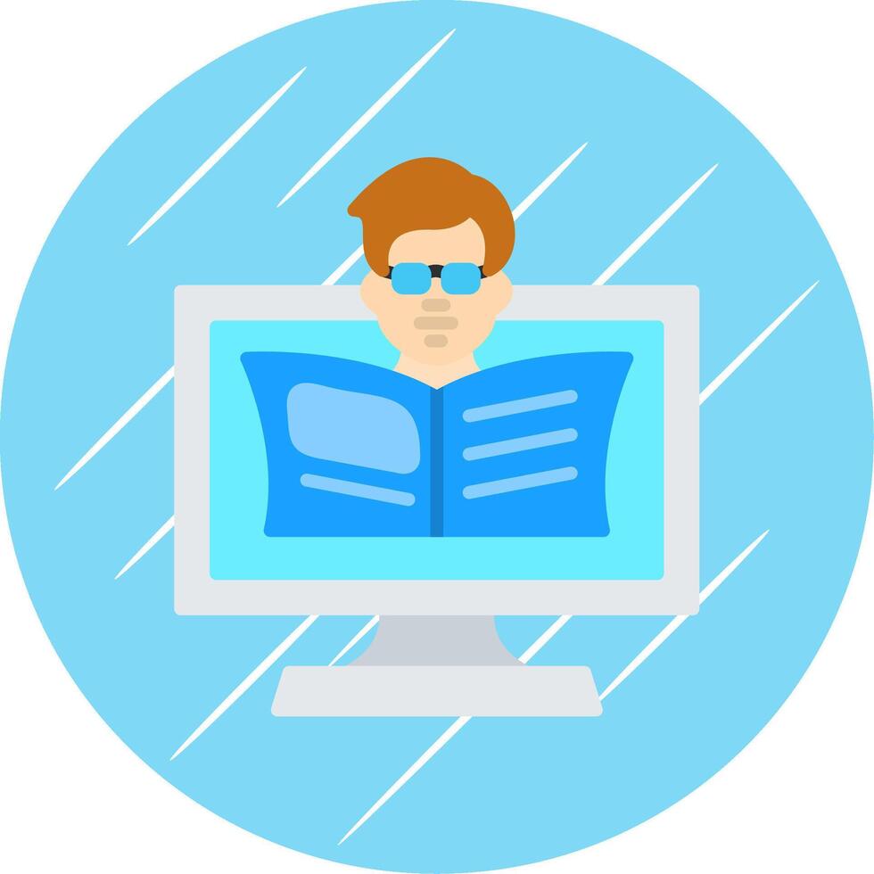 OnLine Circle Multi Circle Course Flat Circle Icon Design vector