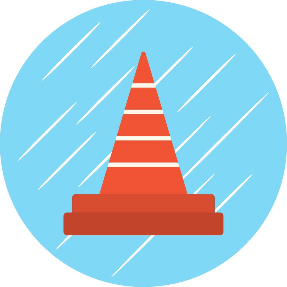 Traffic Cone Flat Circle Icon Design vector