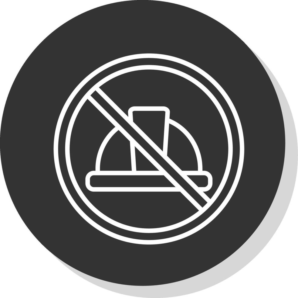 Prohibited Sign Line Shadow Circle Icon Design vector