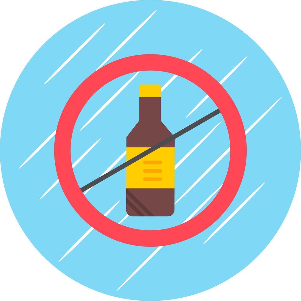 No Alcohol Flat Circle Icon Design vector