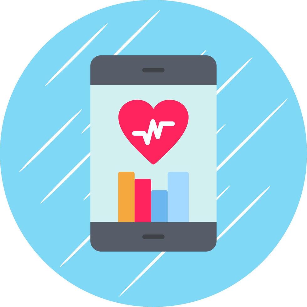 Fitness App Flat Circle Icon Design vector