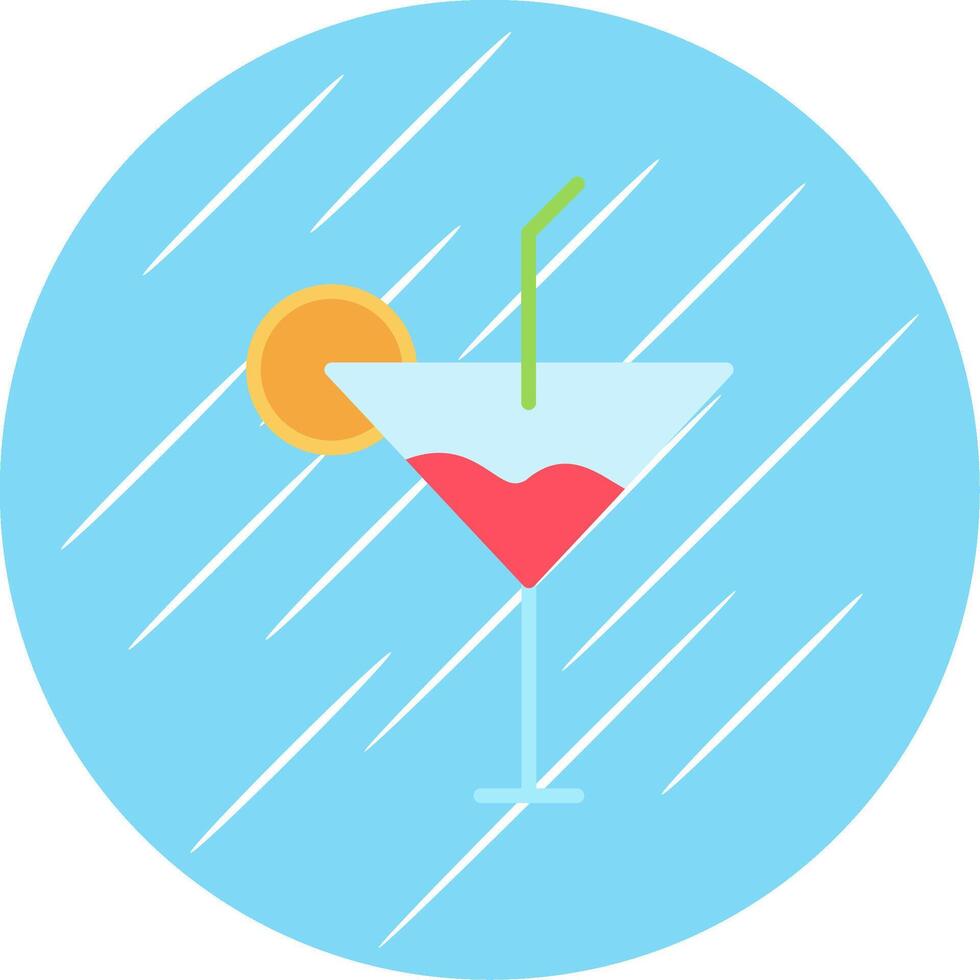 Cocktail Flat Circle Icon Design vector