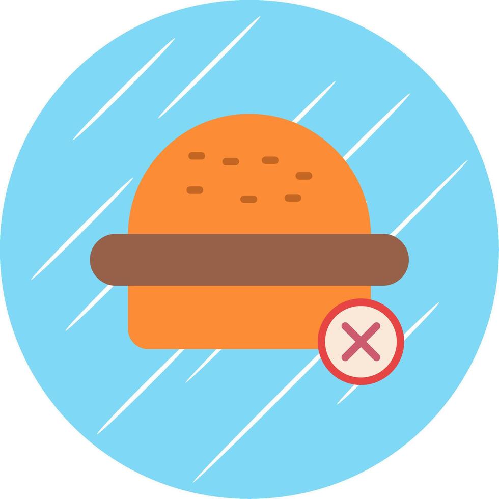 No Burger Flat Circle Icon Design vector