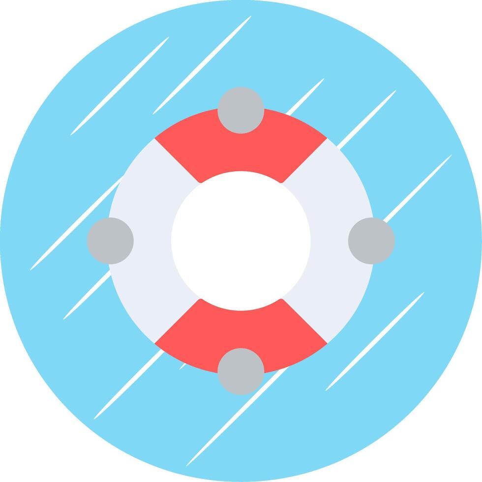 Lifebuoy Flat Circle Icon Design vector