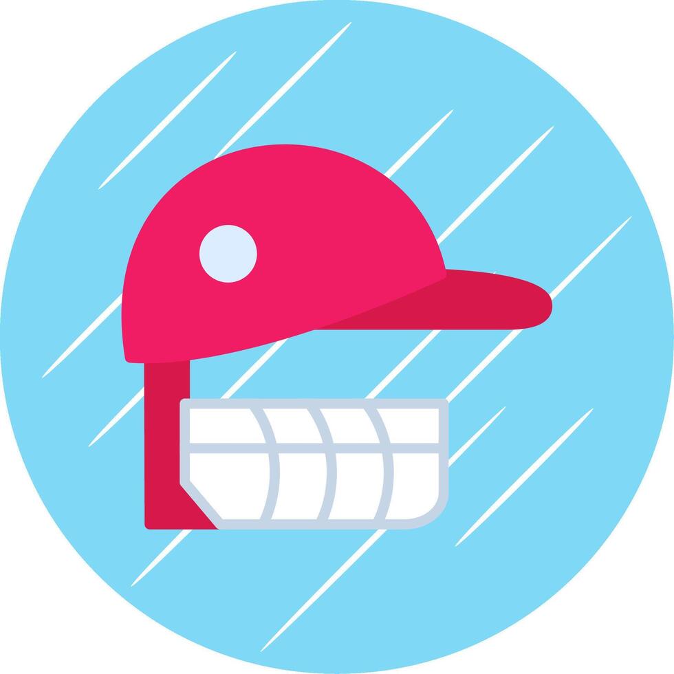 Cricket Helmet Flat Circle Icon Design vector