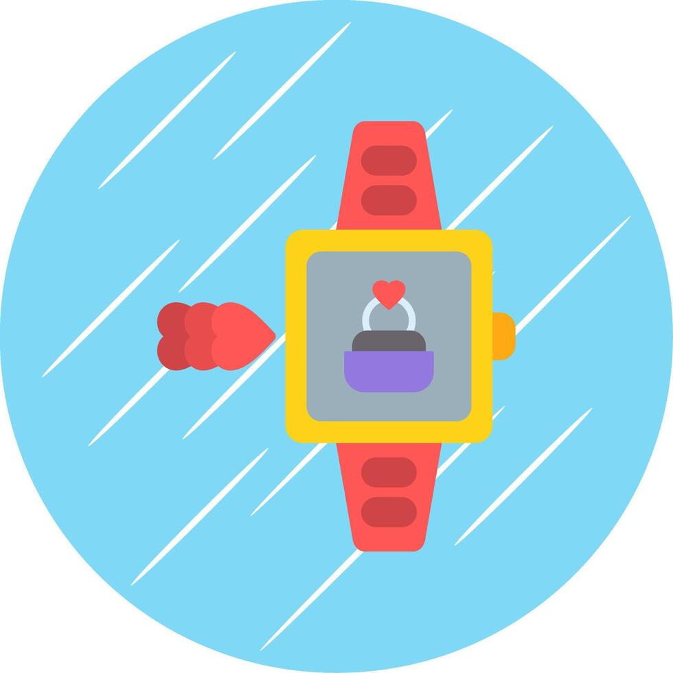 Smart Watch Flat Circle Icon Design vector