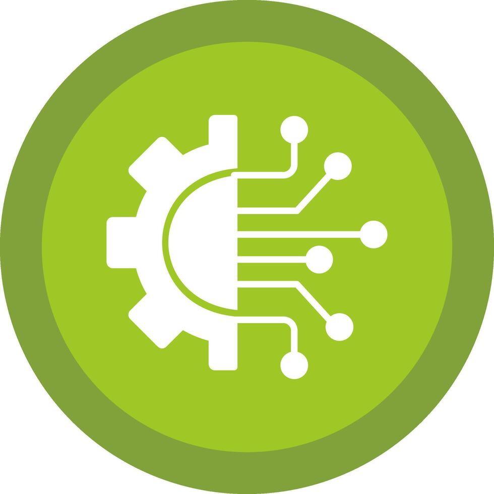 Technology Line Shadow Circle Icon Design vector