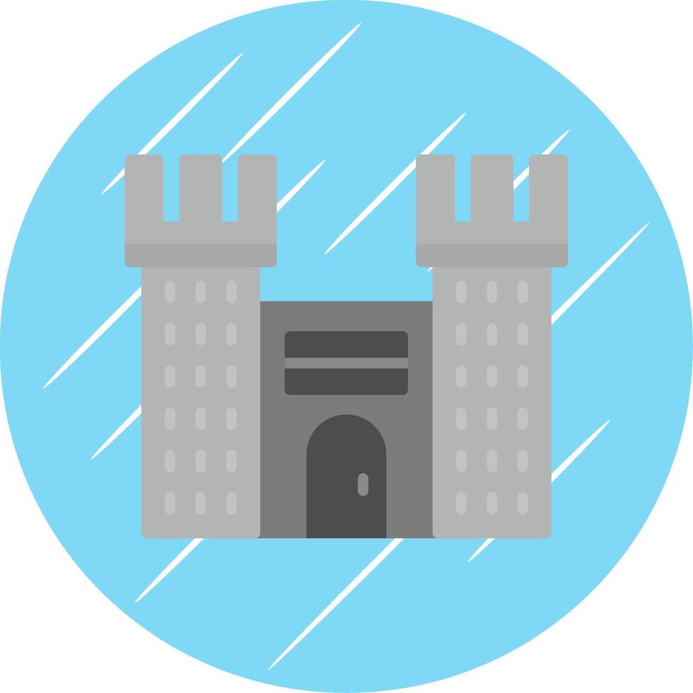 Castle Flat Circle Icon Design vector