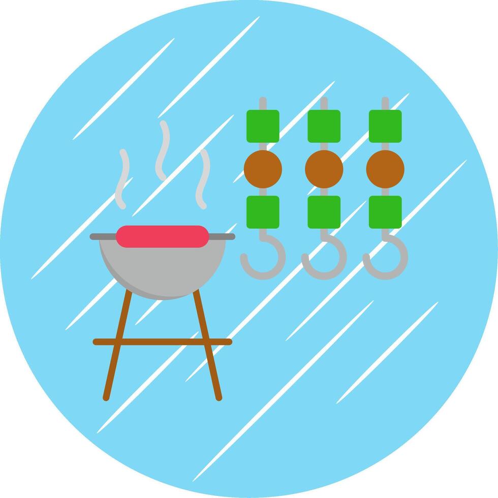 Bbq Flat Circle Icon Design vector
