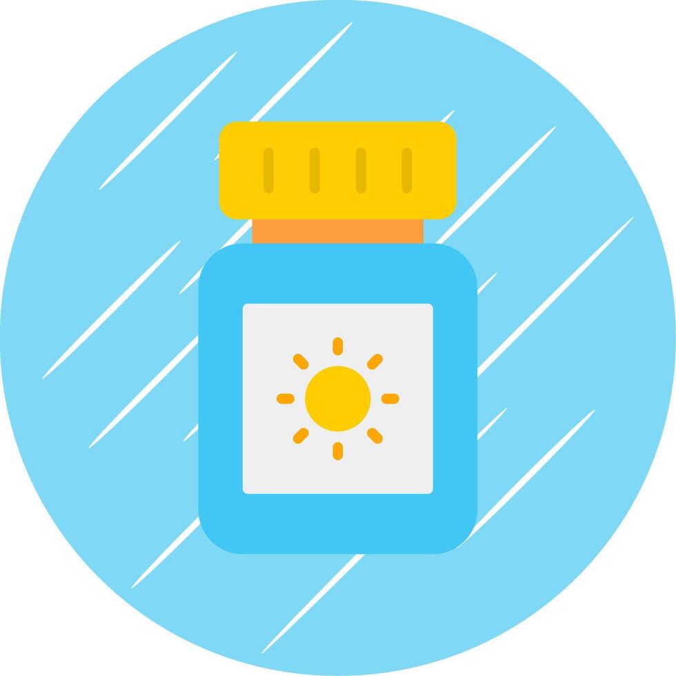 Sun Block Flat Circle Icon Design vector