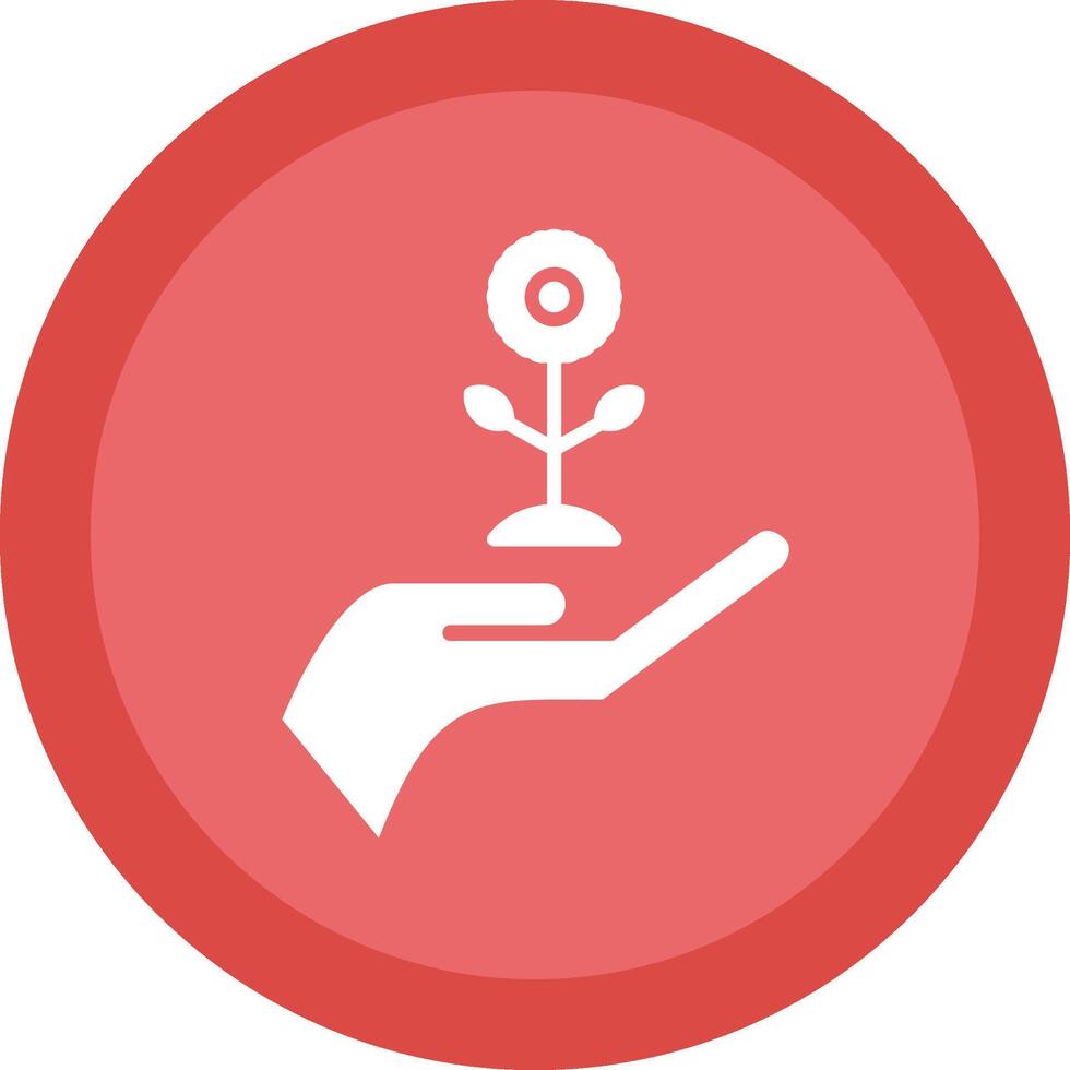 Eco Care Line Shadow Circle Icon Design vector