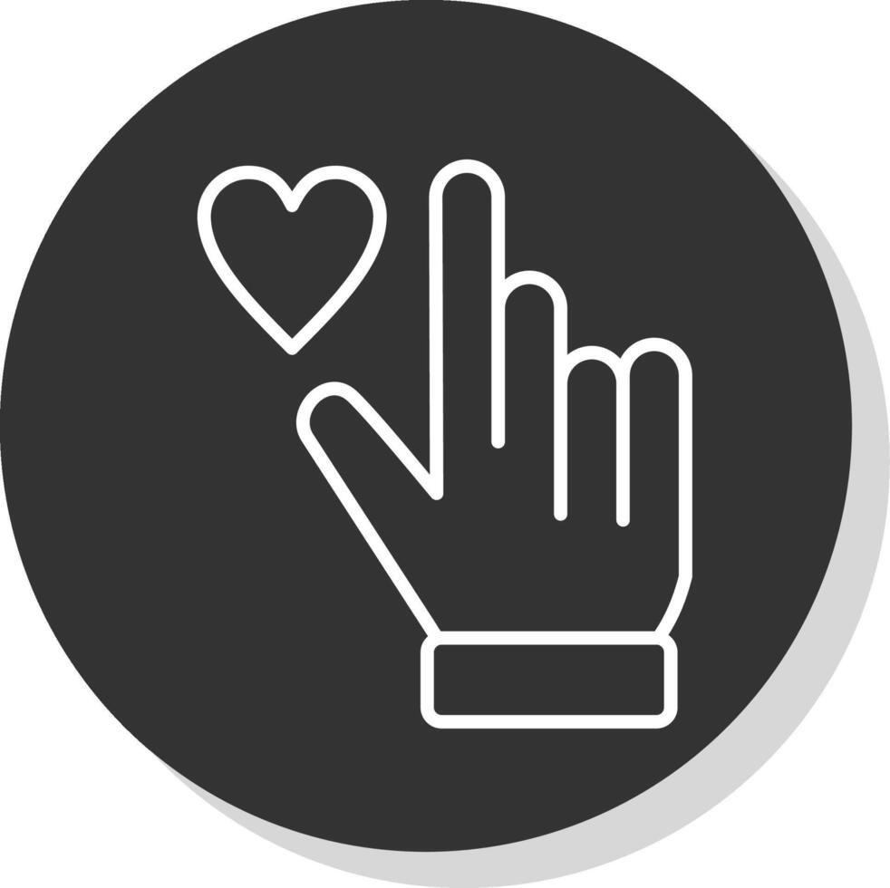 Hand Heart Line Shadow Circle Icon Design vector