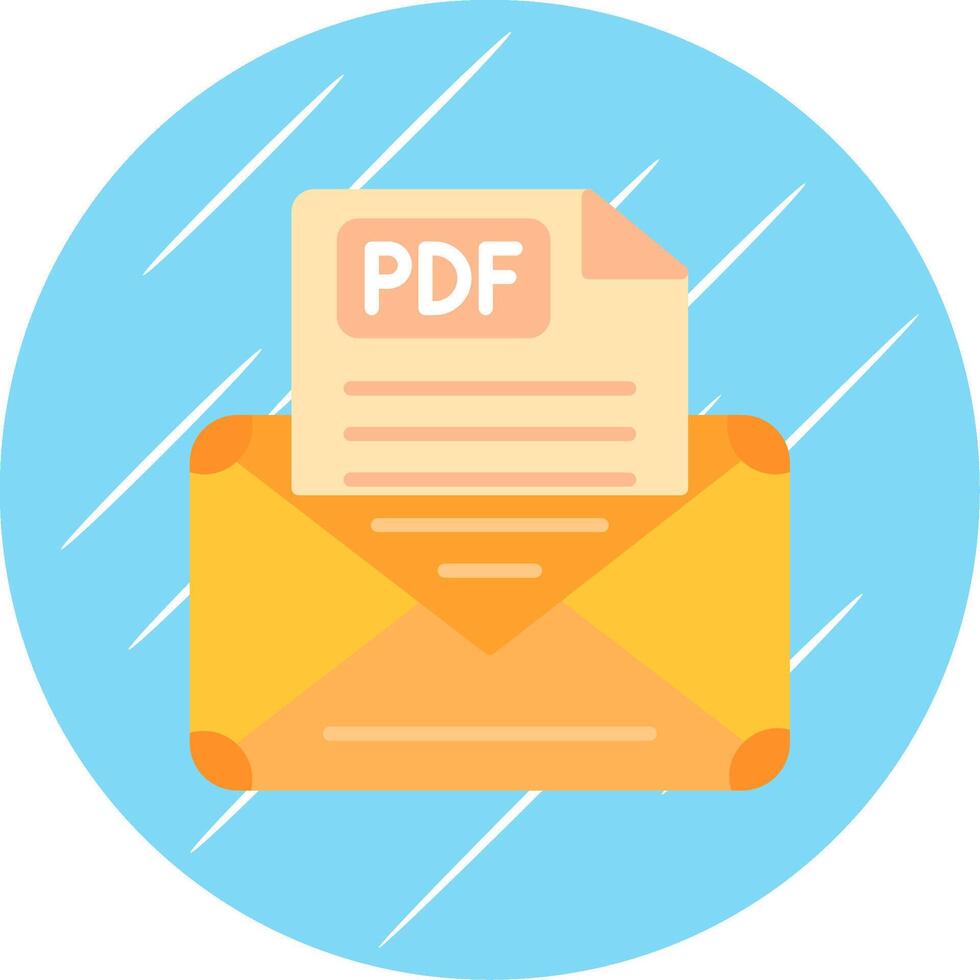 Email Flat Circle Icon Design vector