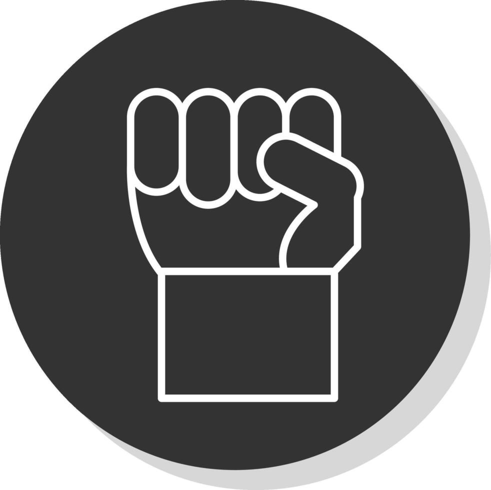 Fist Line Shadow Circle Icon Design vector