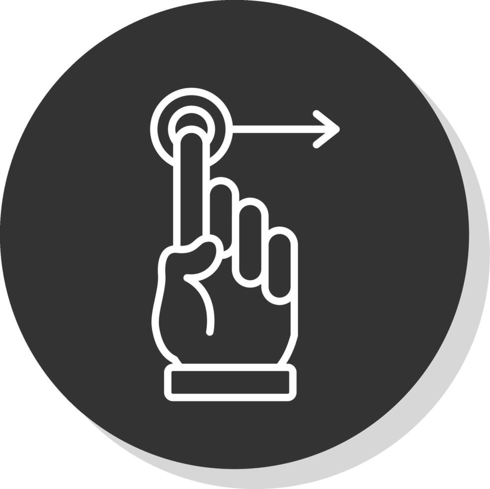 Hand Drag Line Shadow Circle Icon Design vector