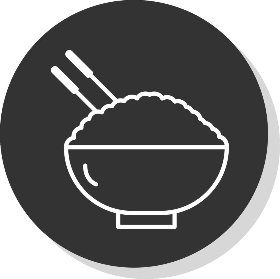 Chinese Food Line Shadow Circle Icon Design vector