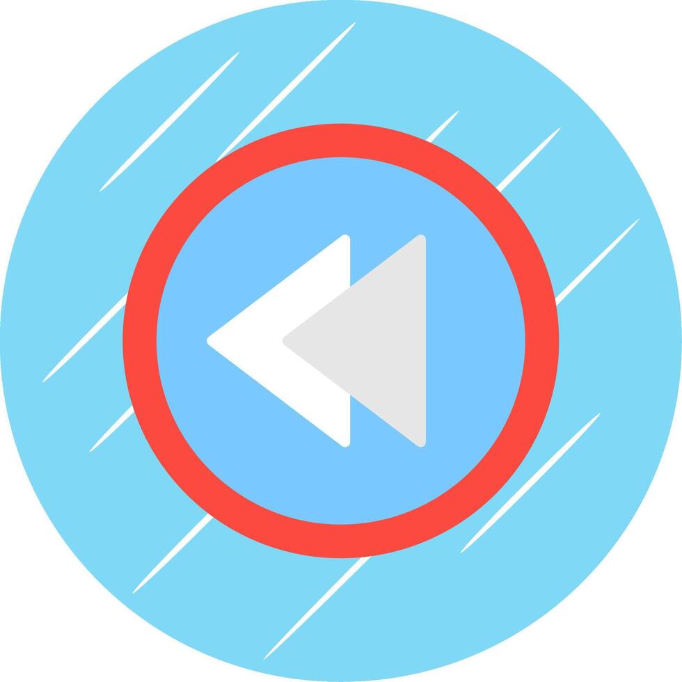 Backward Flat Circle Icon Design vector
