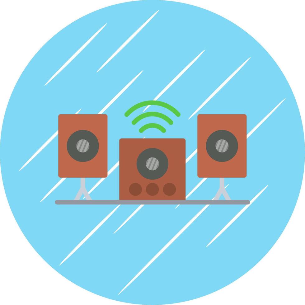 Audio System Flat Circle Icon Design vector