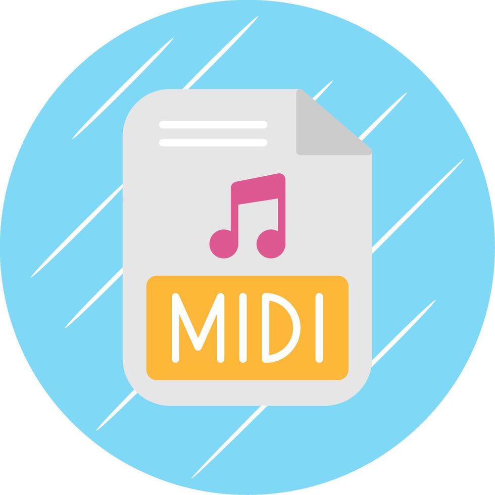 Midi Flat Circle Icon Design vector