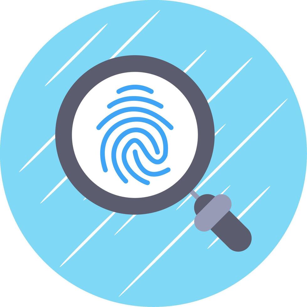 Finger Print Flat Circle Icon Design vector