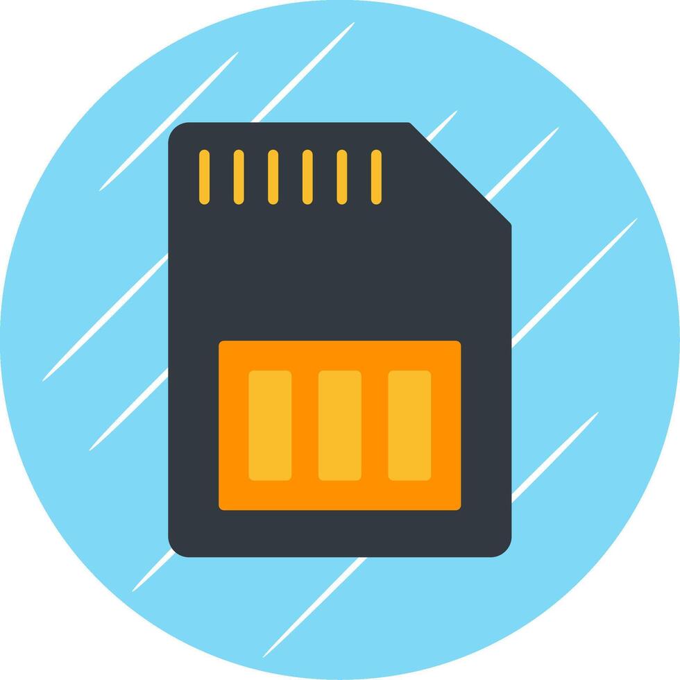 Sd Card Flat Circle Icon Design vector