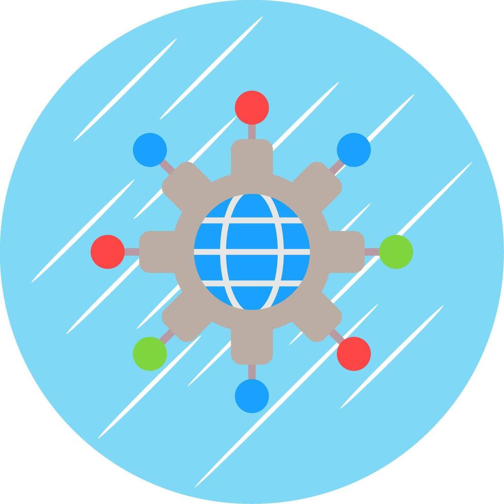 Network Flat Circle Icon Design vector