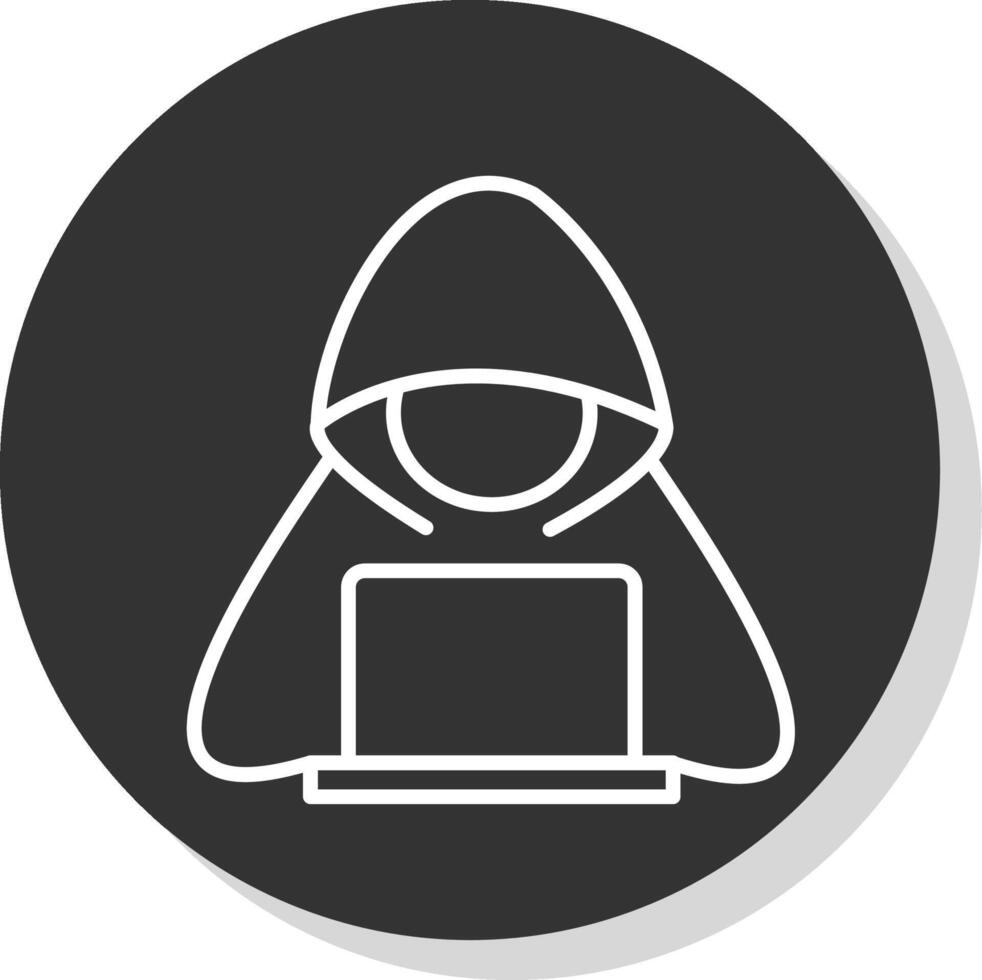 Hacker Line Shadow Circle Icon Design vector