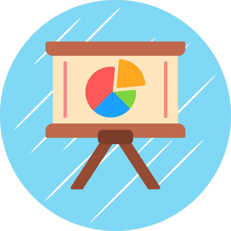Pie Chart Flat Circle Icon Design vector
