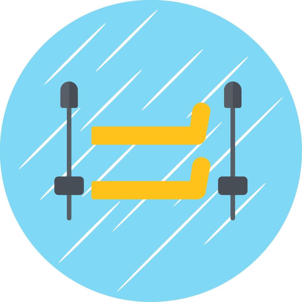 Skiing Flat Circle Icon Design vector