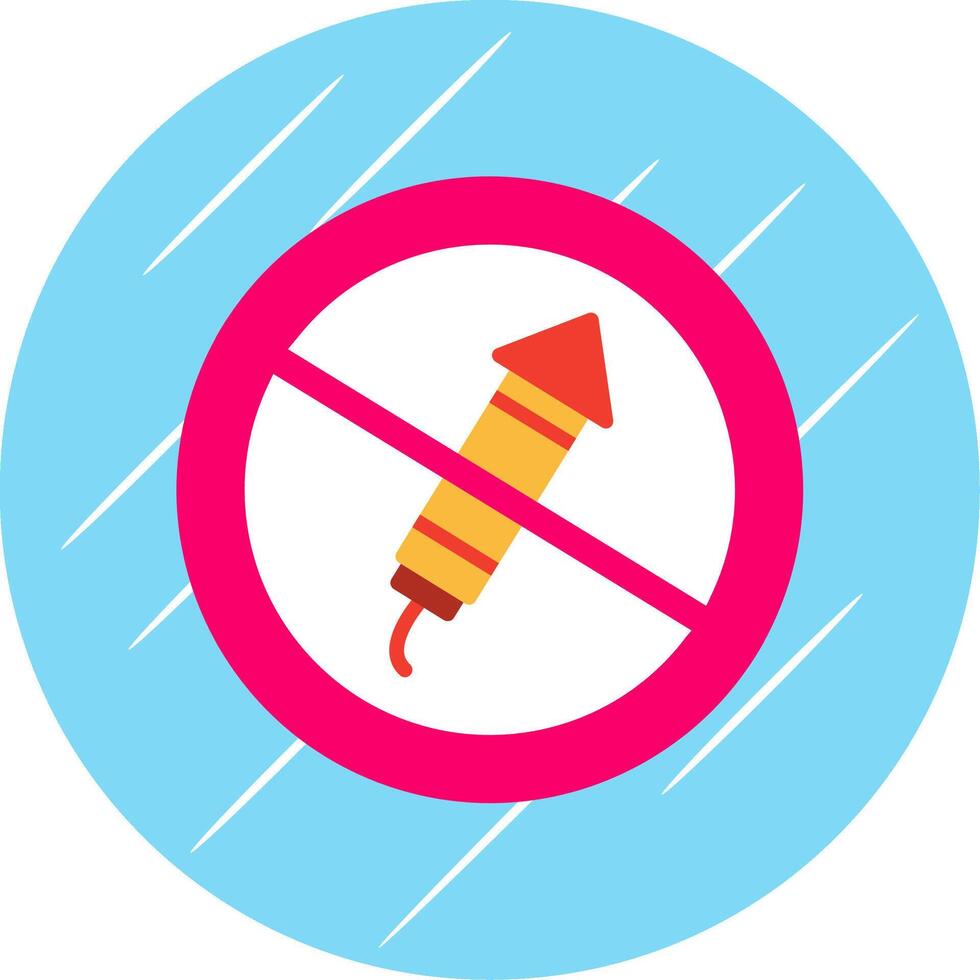 No Firework Flat Circle Icon Design vector