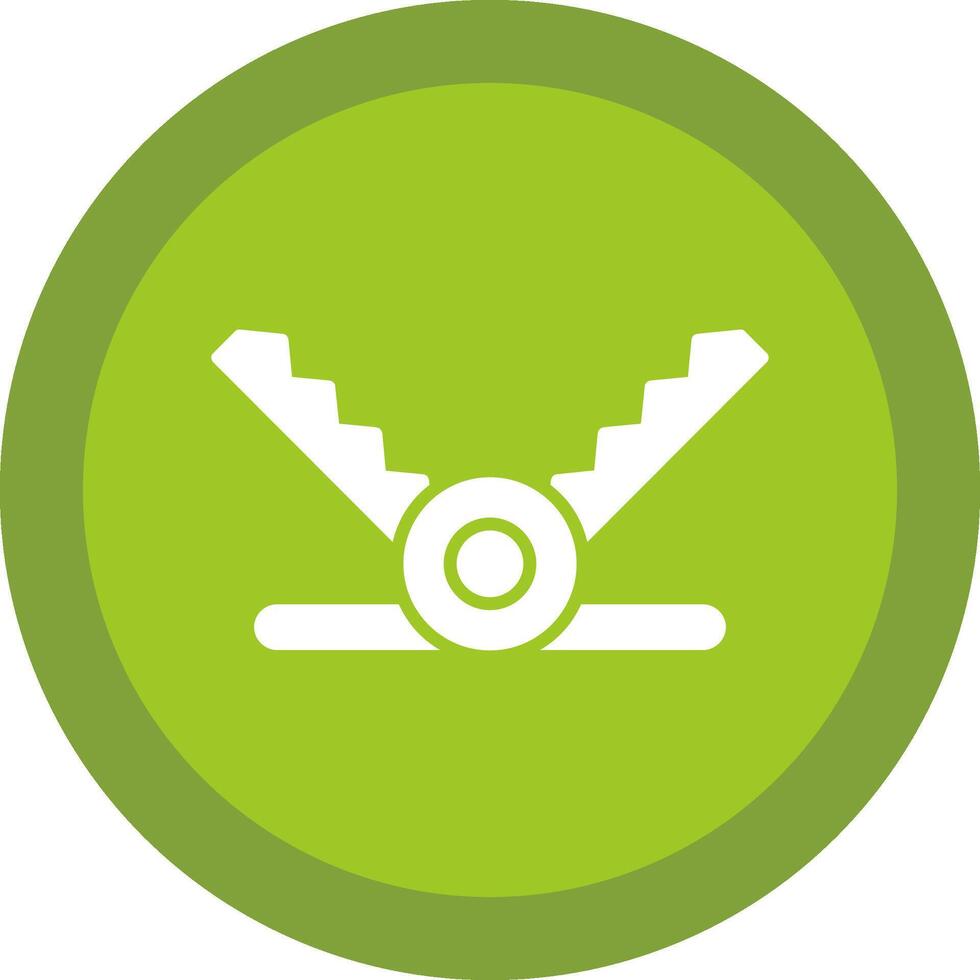 Trap Line Shadow Circle Icon Design vector