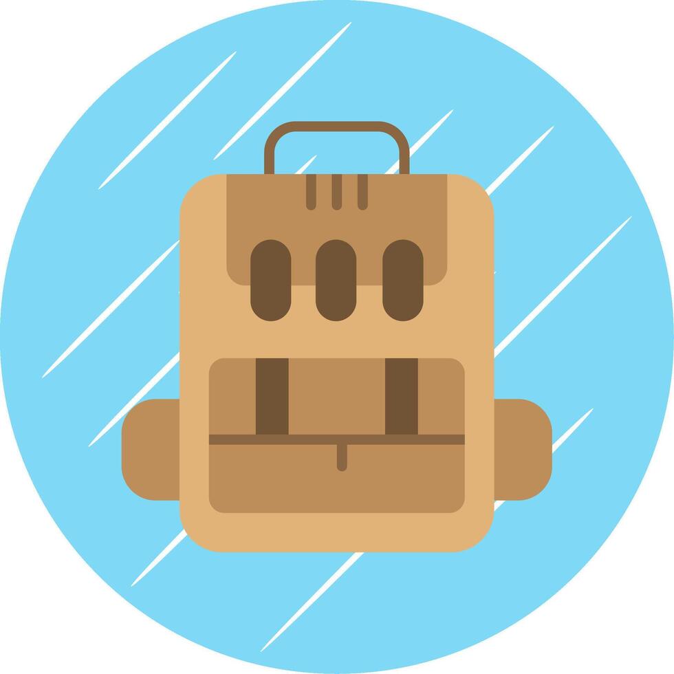 Backpack Flat Circle Icon Design vector