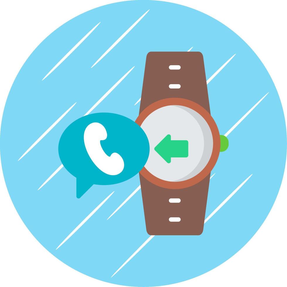 Incoming Call Flat Circle Icon Design vector