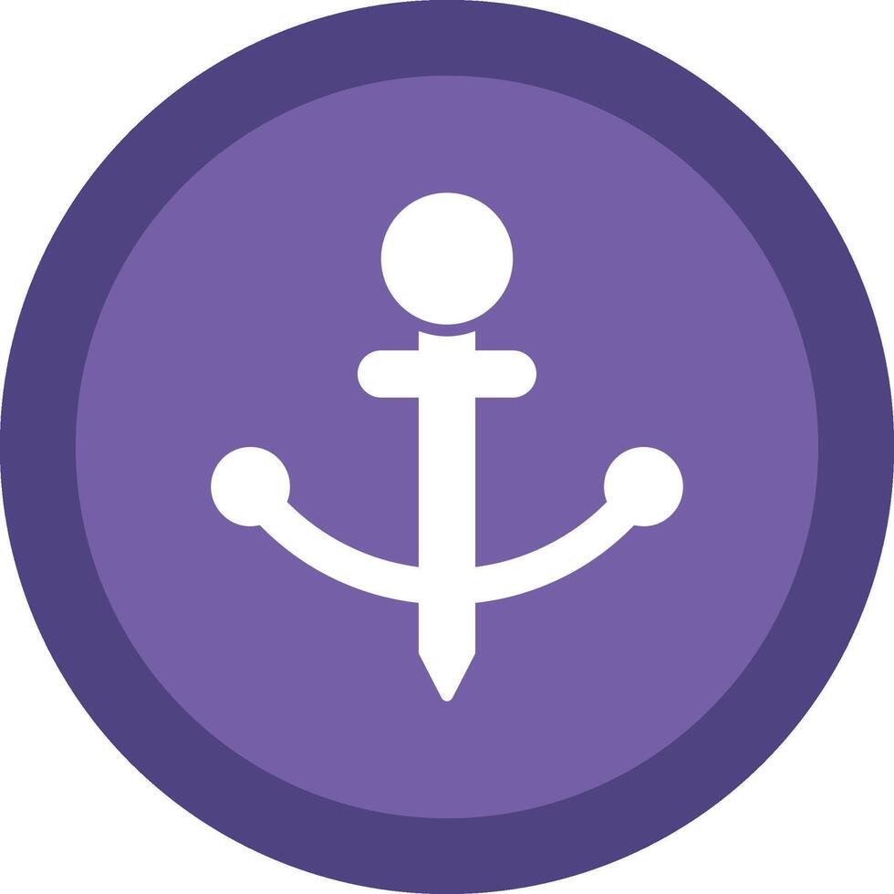Anchor Line Shadow Circle Icon Design vector