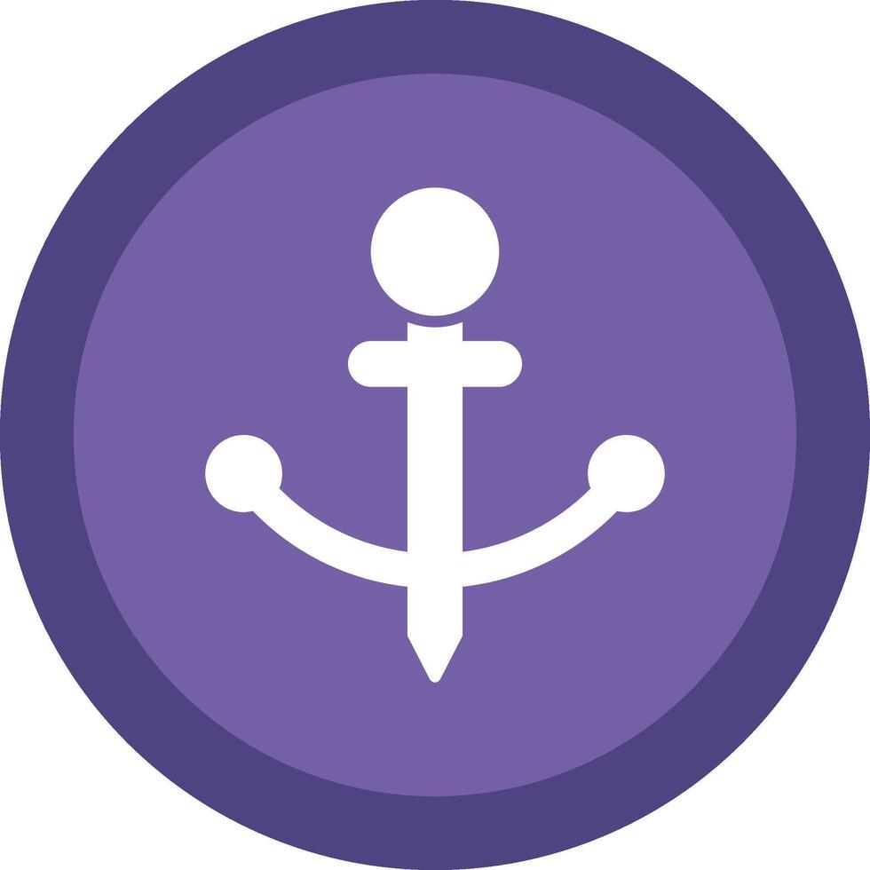 Anchor Line Shadow Circle Icon Design vector