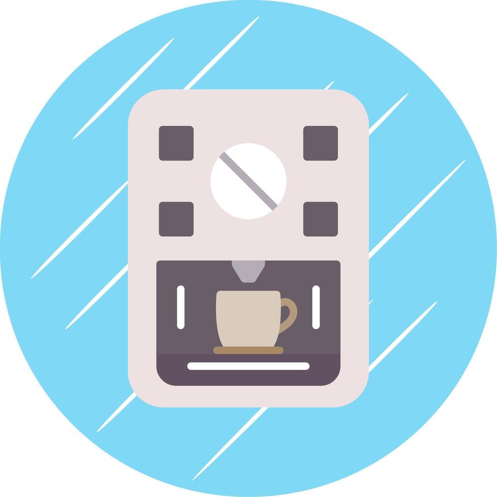 Coffee Machine Flat Circle Icon Design vector