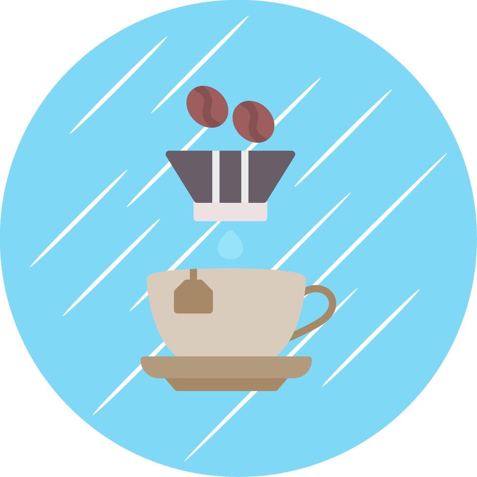 Coffee Filter Flat Circle Icon Design vector