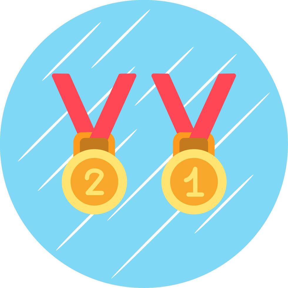 Medals Flat Circle Icon Design vector