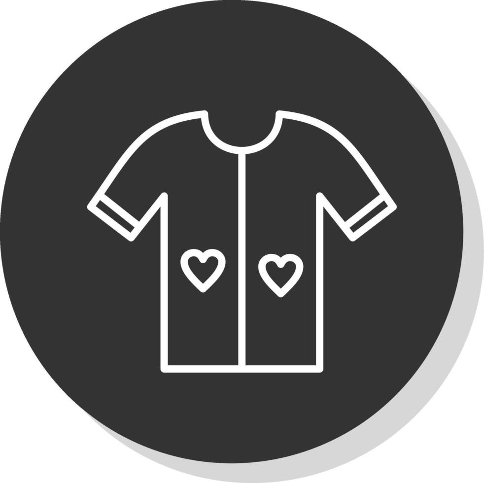 Shirt Line Shadow Circle Icon Design vector