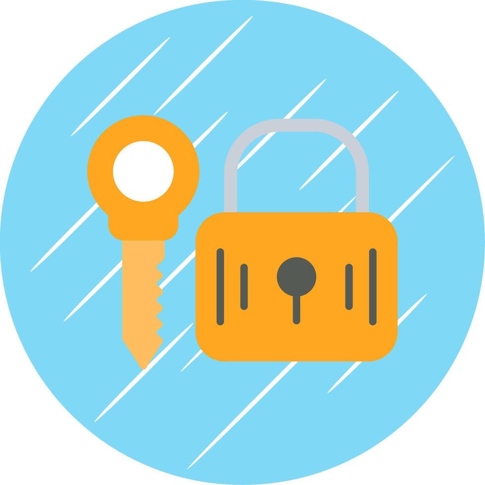 Key Flat Circle Icon Design vector