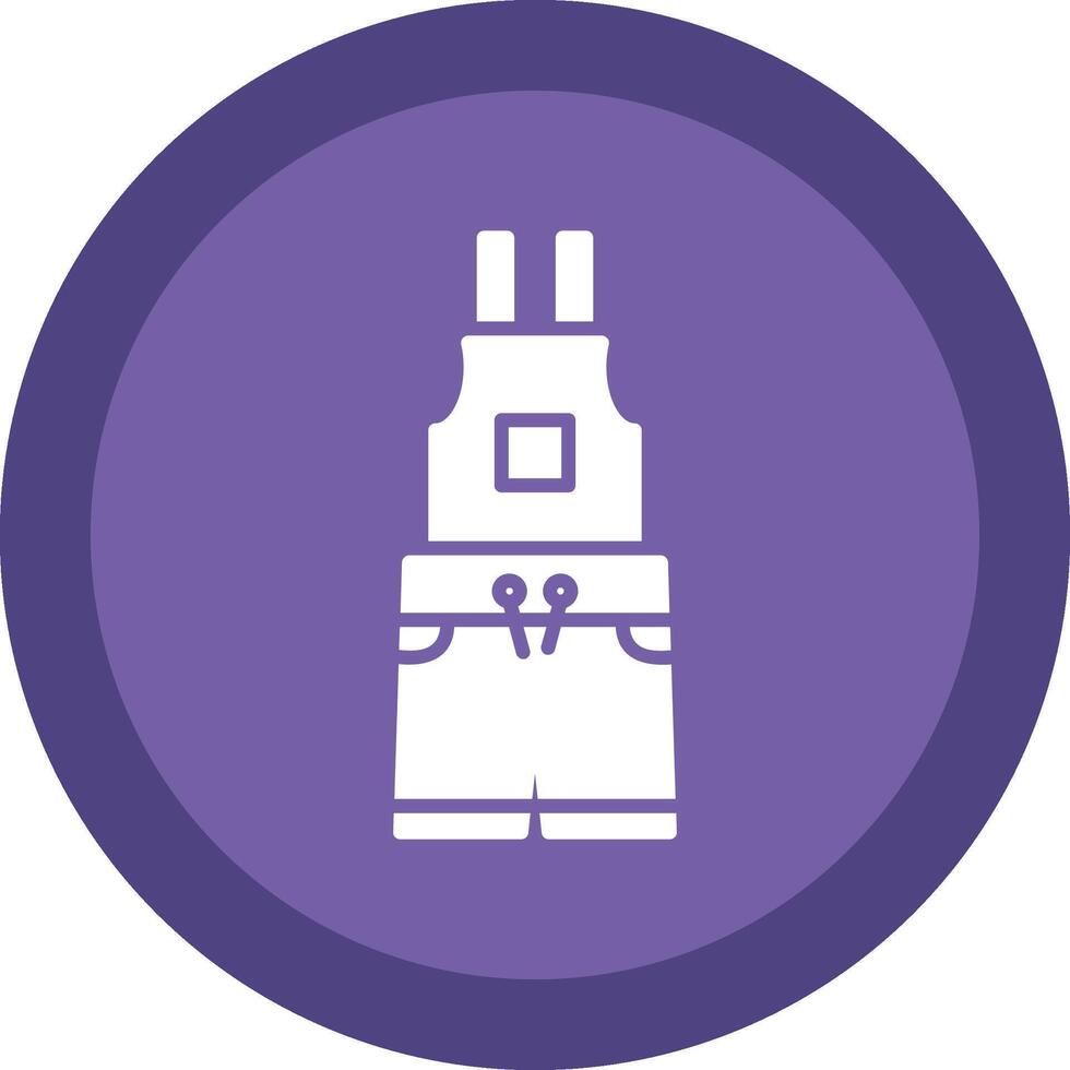 Dungarees Line Shadow Circle Icon Design vector