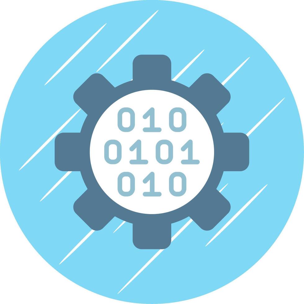 Gear Flat Circle Icon Design vector