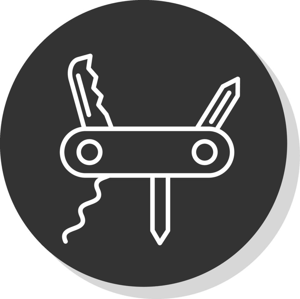 Knife Line Shadow Circle Icon Design vector