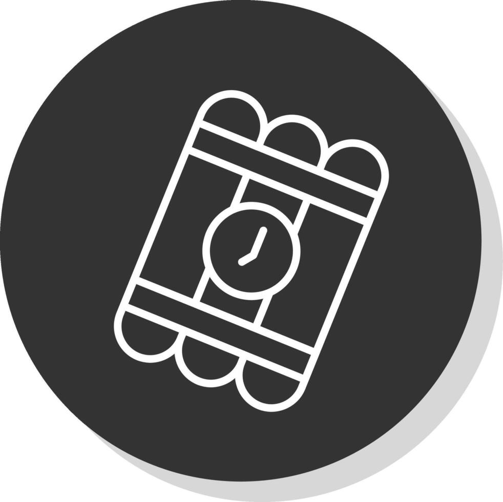 Bomb Line Shadow Circle Icon Design vector