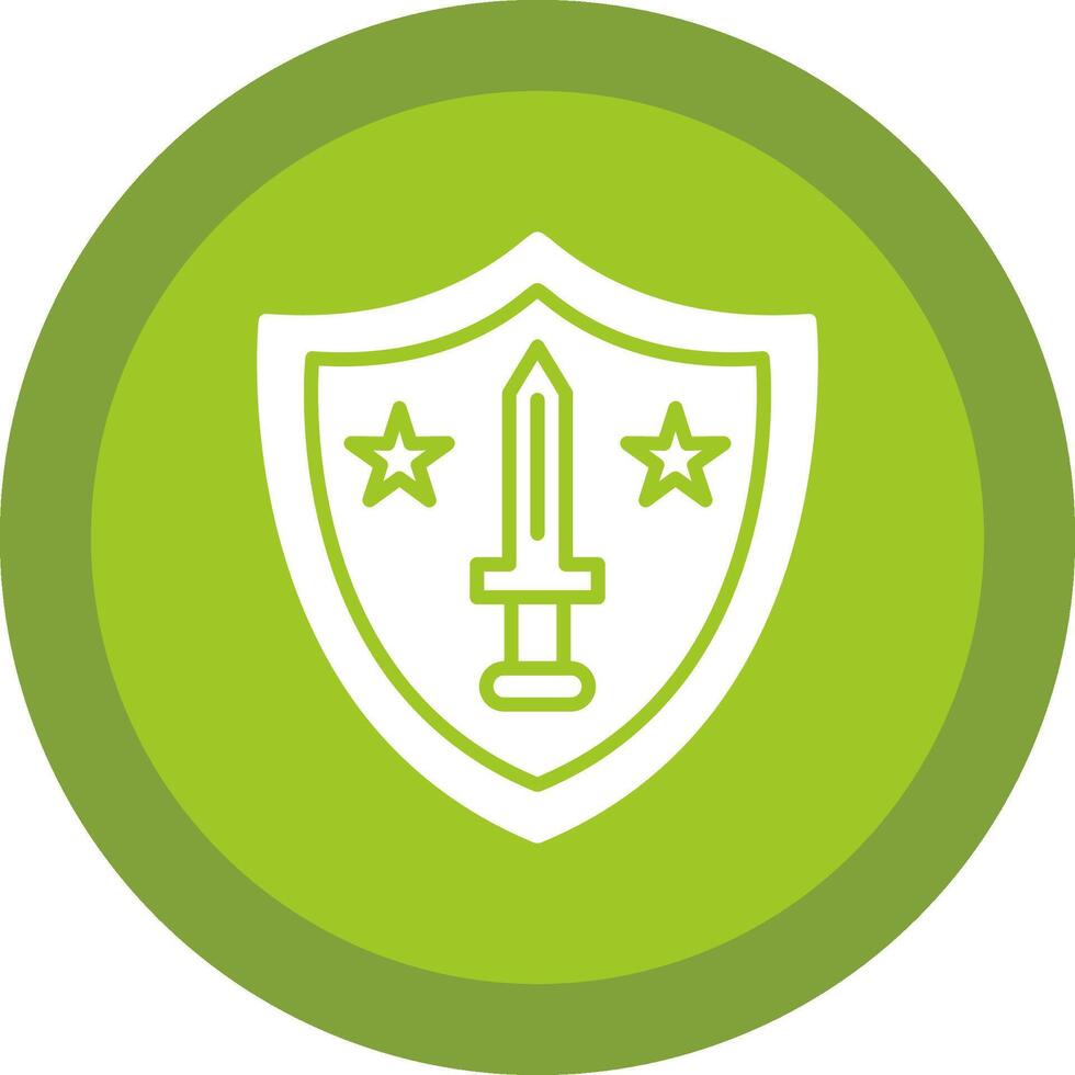 Shield Line Shadow Circle Icon Design vector